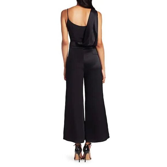 Cushnie Asymmetrical Jumpsuit With Waist Buckle & Pleat Accents - Picture 2 of 7